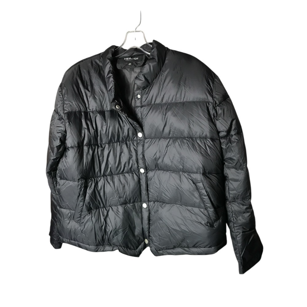 Hemish Black Quilted Cropped  Snap Front Jacket Women's 1X‎